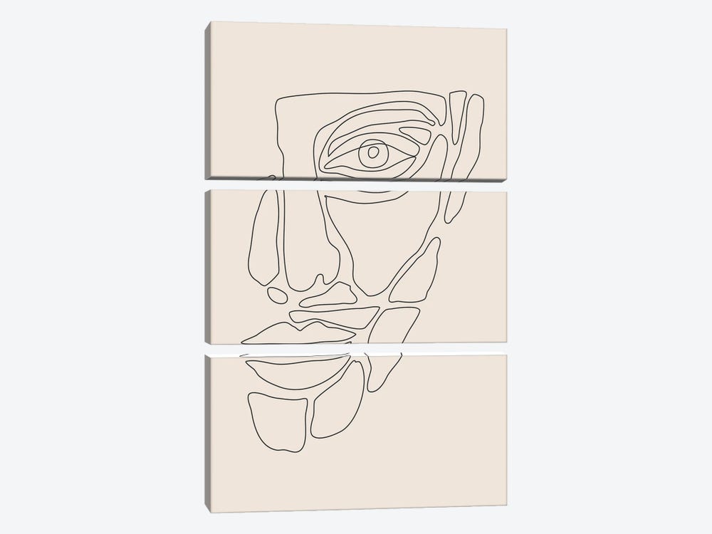 Abstract Face Lines I by Jay Stanley 3-piece Art Print
