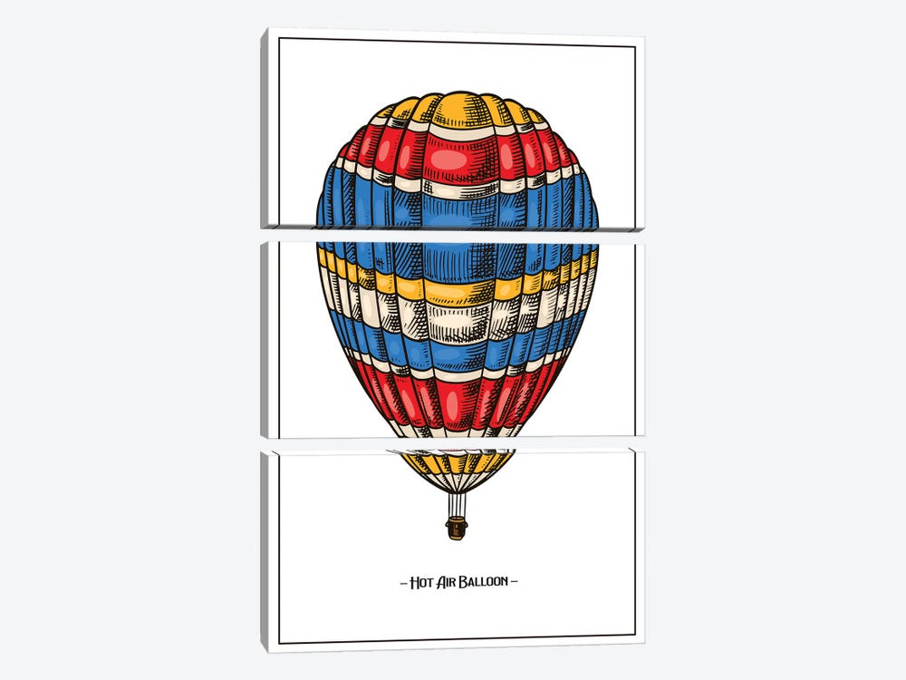 Hot Air Balloon by Jay Stanley 3-piece Canvas Wall Art