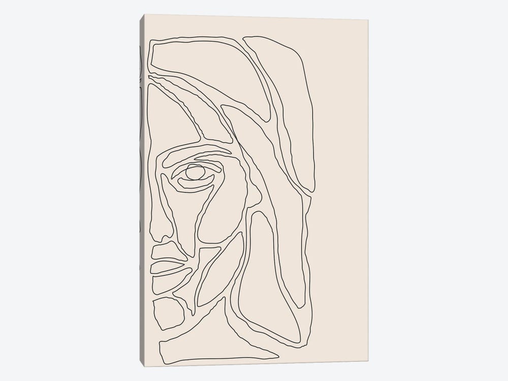 Abstract Face Lines II by Jay Stanley 1-piece Canvas Art