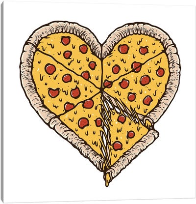 I Love Pizza Canvas Art Print - Pizza Art