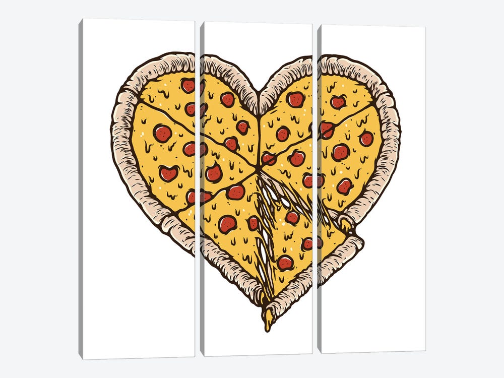 I Love Pizza by Jay Stanley 3-piece Canvas Art Print