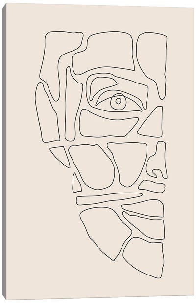 Abstract Face Lines III Canvas Art Print - Homme at Home