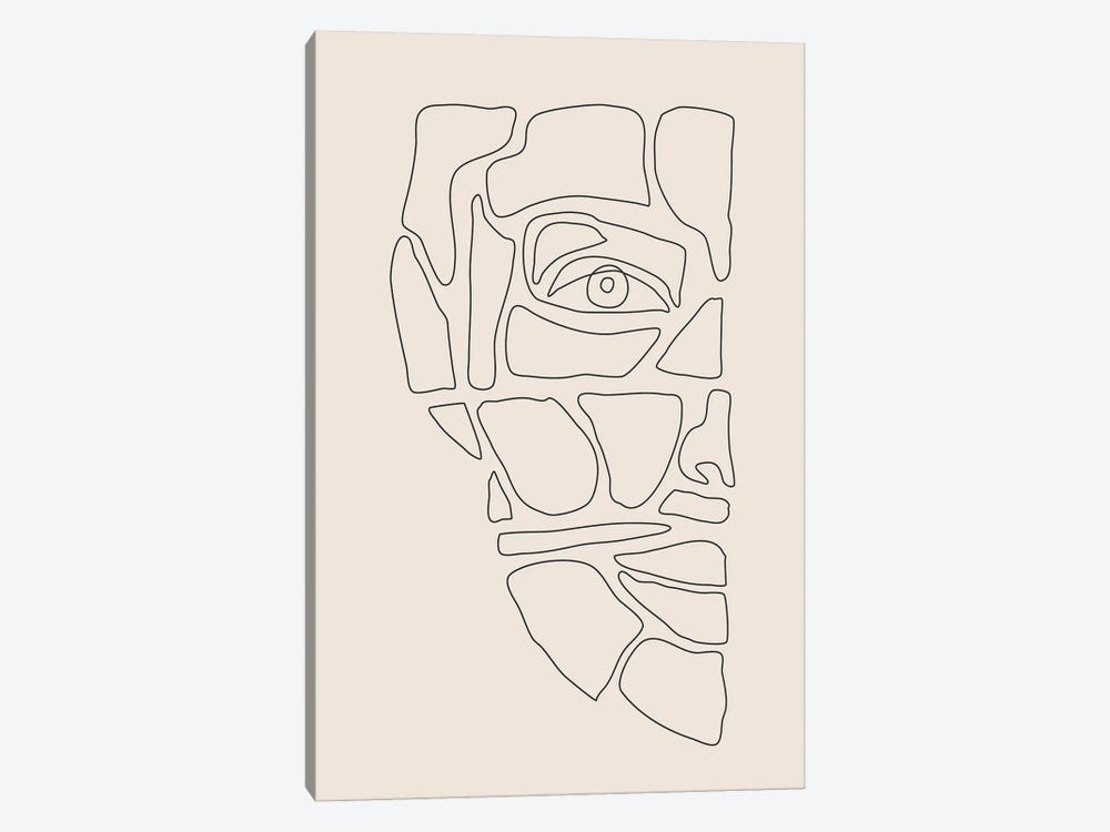 Abstract Face Lines III by Jay Stanley 1-piece Canvas Art Print