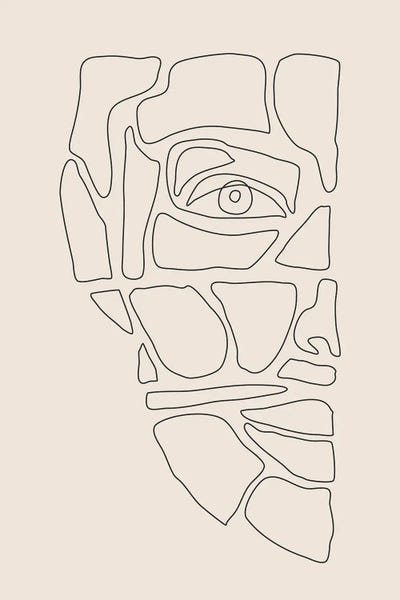 jay stanley: Abstract Face Lines III by jay stanley
