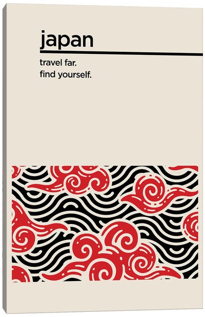 Japan Find Yourself Canvas Art Print - Minimalist Travel Posters