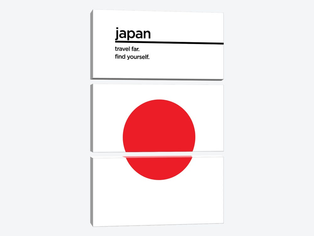Japan Travel Poster by Jay Stanley 3-piece Canvas Wall Art