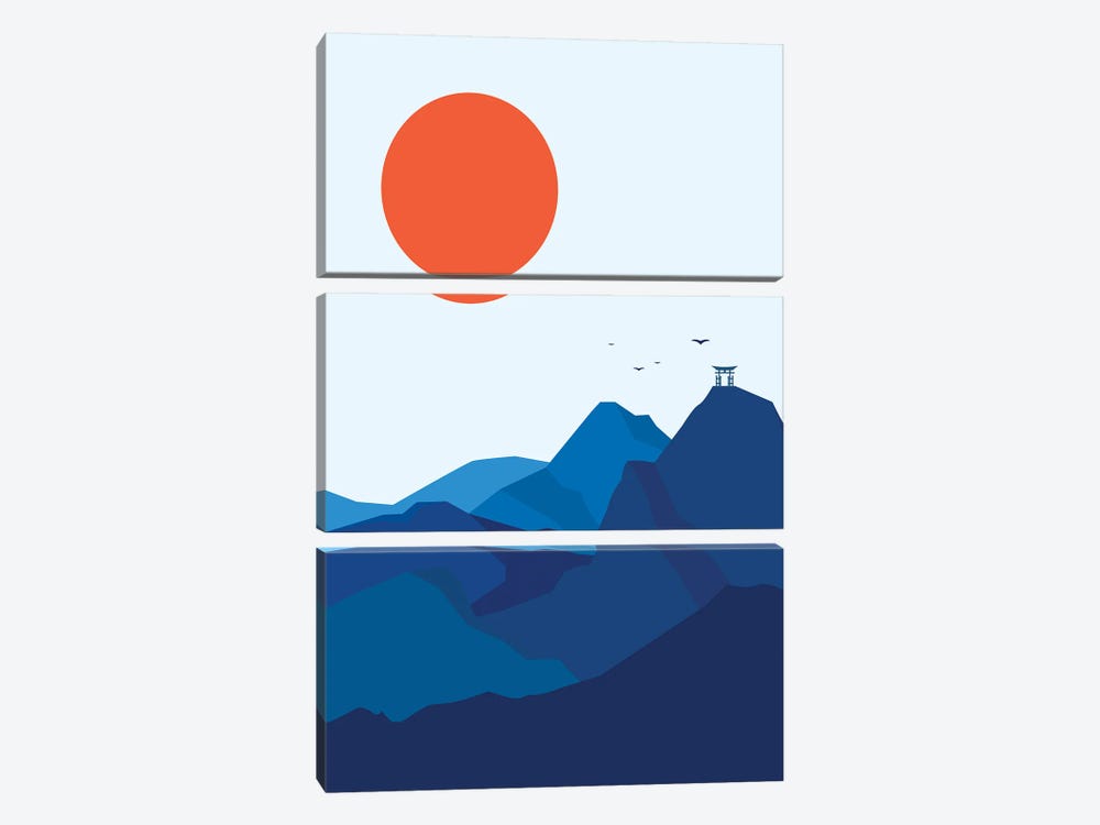 Japanese Mountain Sunrise by Jay Stanley 3-piece Canvas Art