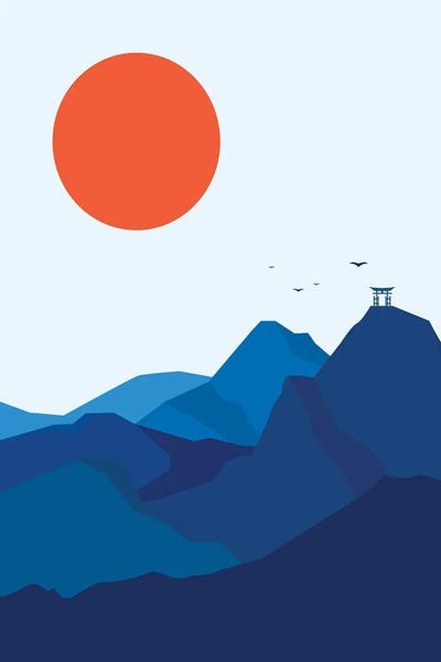 Japanese Minimalism: Japanese Mountain Sunrise by jay stanley