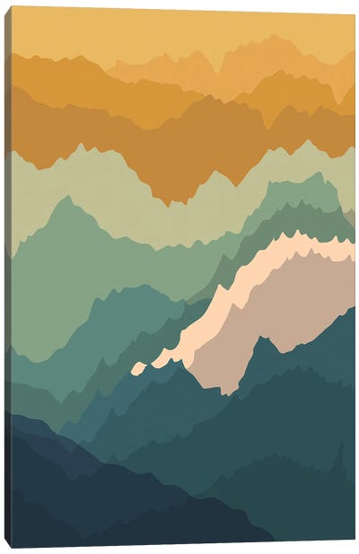 Japanese Mountain Topography Canvas Art Print - Jay Stanley