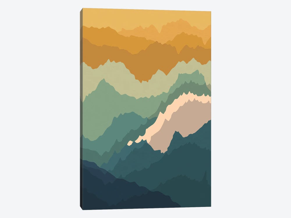 Japanese Mountain Topography by Jay Stanley 1-piece Canvas Art Print