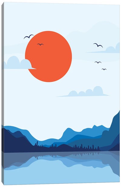 Japanese Sunset Canvas Art Print - Sun Art