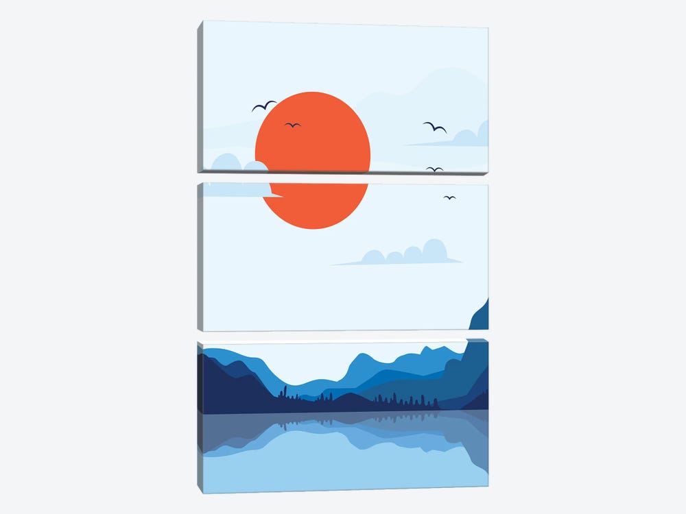 Japanese Sunset by Jay Stanley 3-piece Canvas Print