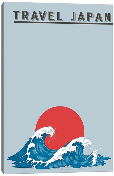 Japanese Waves Canvas Art Print - Minimalist Travel Posters