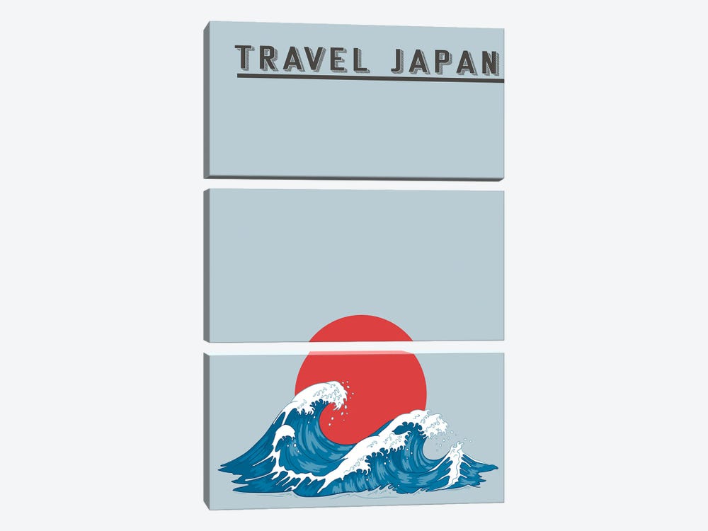 Japanese Waves by Jay Stanley 3-piece Canvas Wall Art