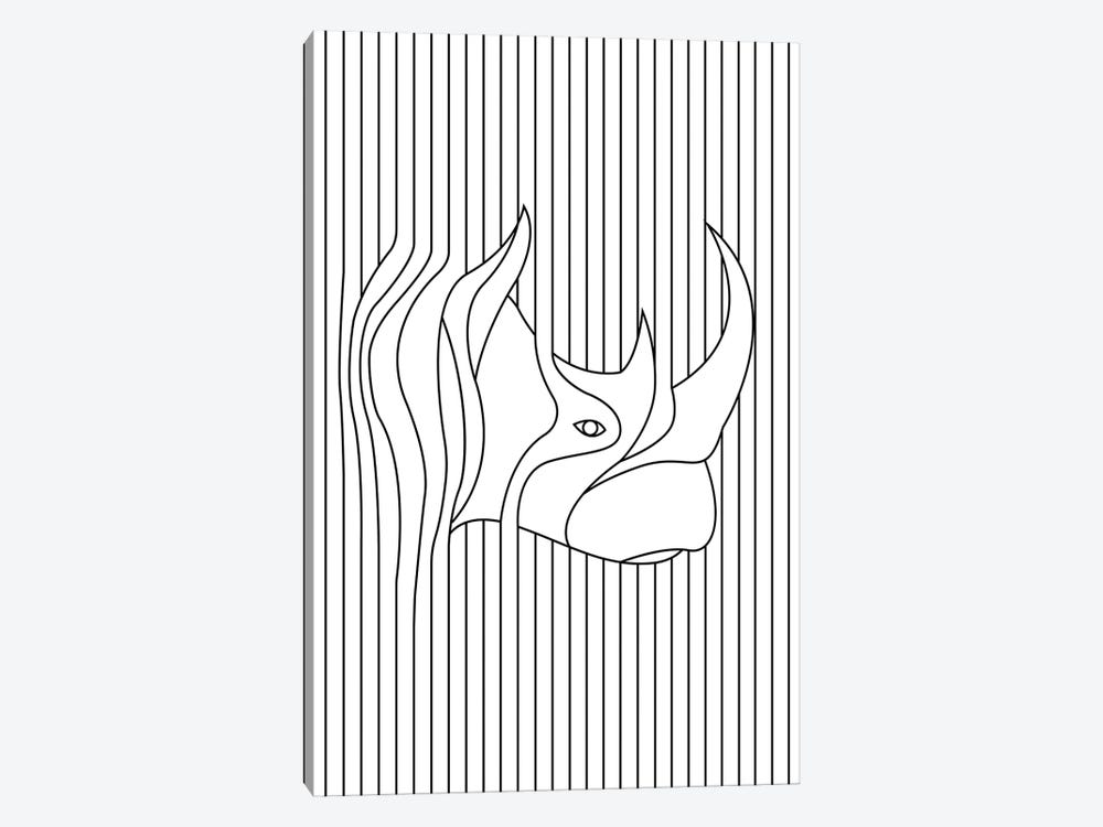 Line Drawing Rhino by Jay Stanley 1-piece Canvas Print