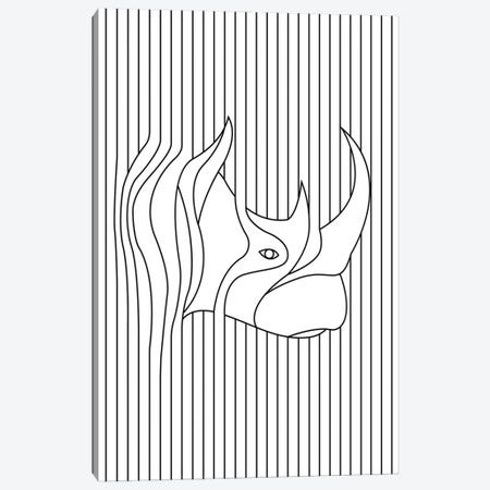 Line Drawing Rhino Canvas Print #STY291} by Jay Stanley Canvas Wall Art