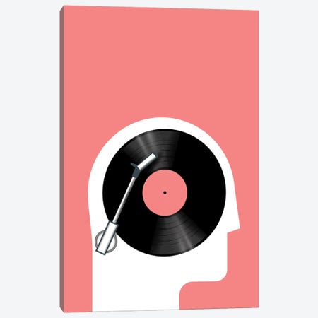 Listen To Records Canvas Print #STY292} by Jay Stanley Canvas Artwork