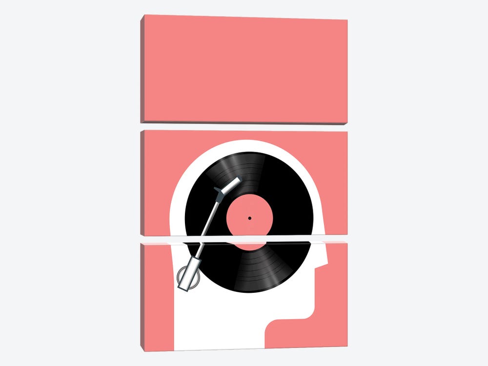 Listen To Records by Jay Stanley 3-piece Canvas Wall Art