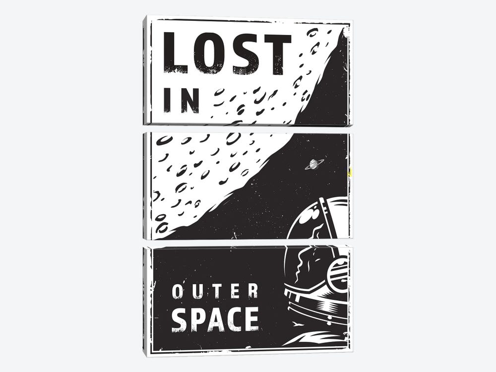 Lost In Outer Space by Jay Stanley 3-piece Canvas Wall Art