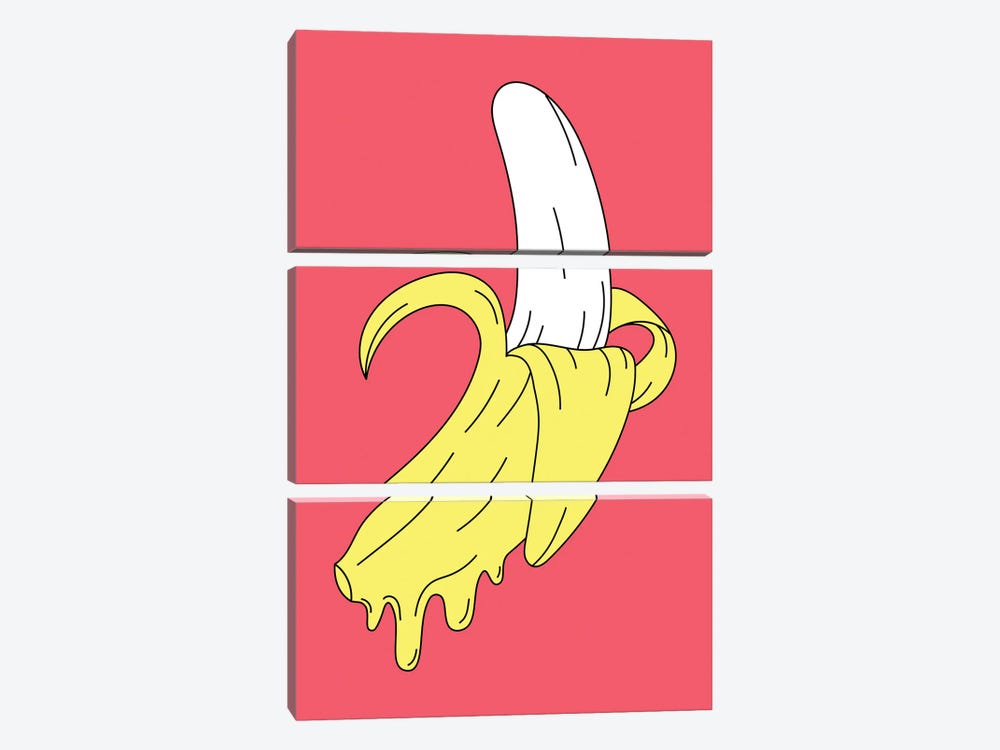 Melting Pink Banana by Jay Stanley 3-piece Canvas Artwork