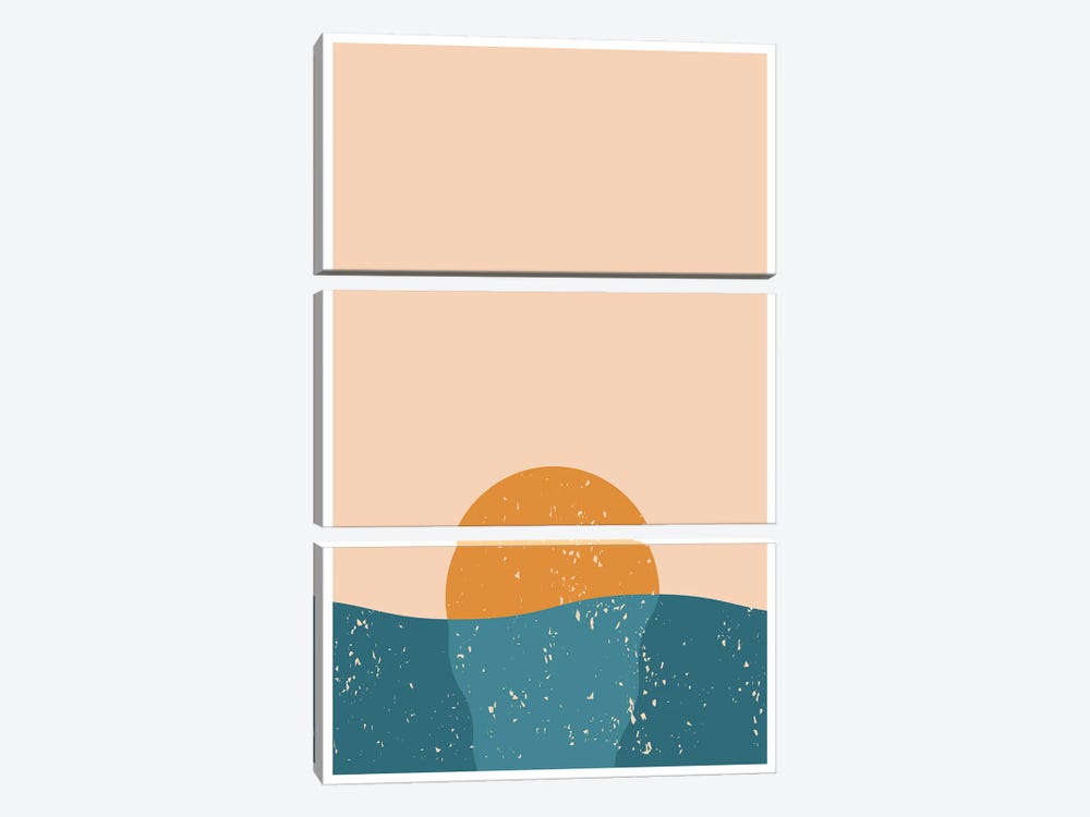 Melty Sunset by Jay Stanley 3-piece Canvas Print