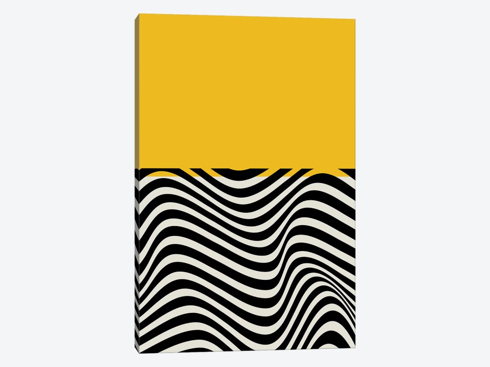 Minimal Abstract Yellow Wave by Jay Stanley 1-piece Canvas Wall Art