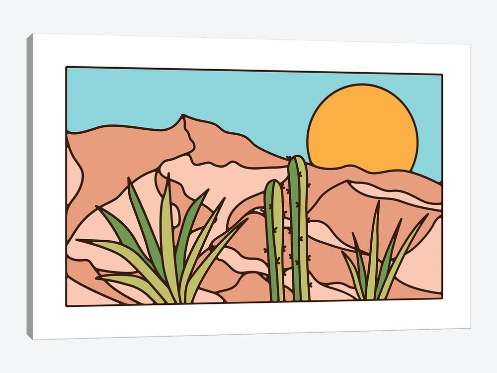 Minimal Desert Sunset Landscape by Jay Stanley 1-piece Canvas Wall Art