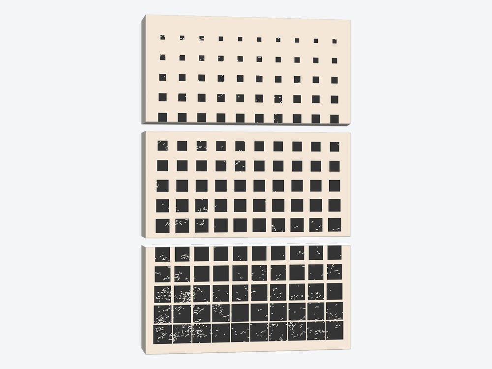 Minimal Halftone Shapes I by Jay Stanley 3-piece Canvas Art