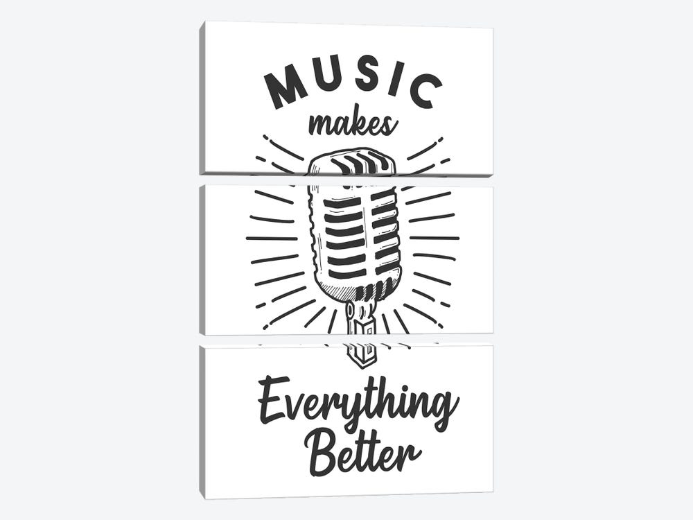 Music Makes Everything Better by Jay Stanley 3-piece Canvas Artwork