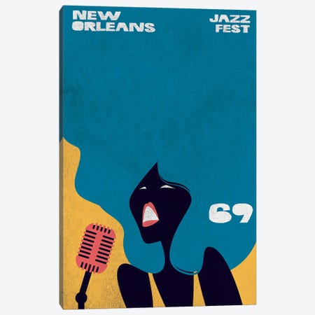 New Orleans Jazz Fest 1969 Canvas Print #STY361} by Jay Stanley Canvas Artwork