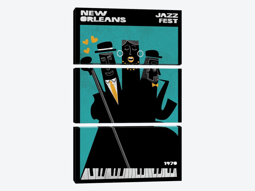 New Orleans Jazz Fest by Jay Stanley 3-piece Canvas Artwork