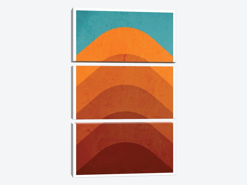 Orange Mountain by Jay Stanley 3-piece Canvas Artwork