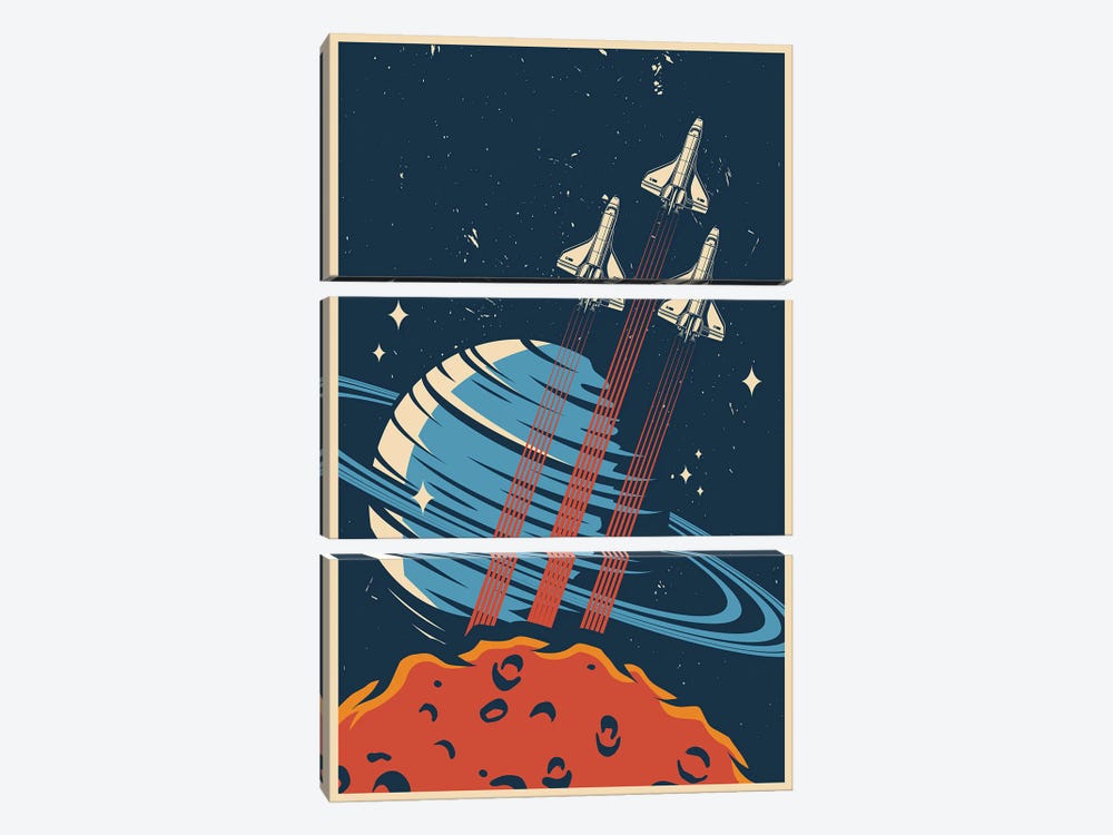Outer Space Series I by Jay Stanley 3-piece Canvas Wall Art