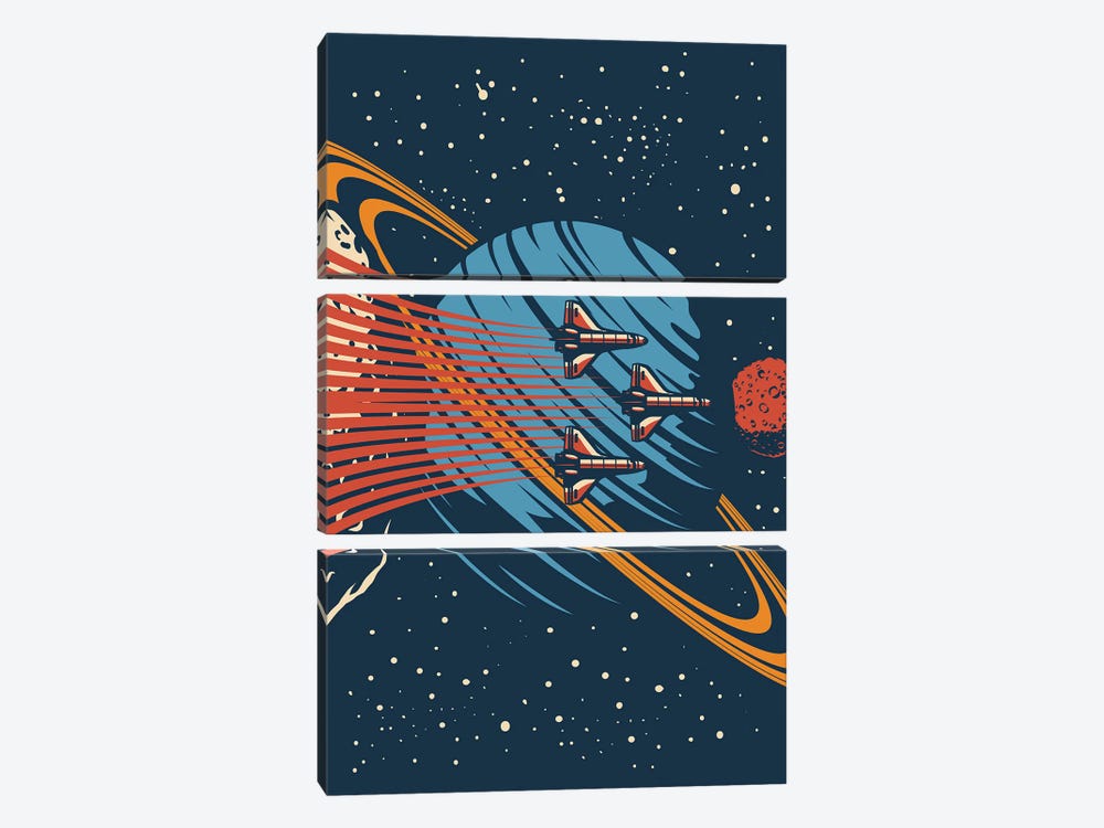 Outer Space Series II by Jay Stanley 3-piece Canvas Art Print