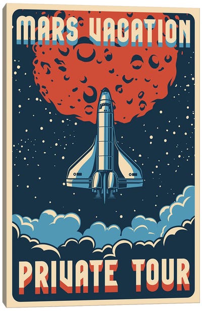 Outer Space Series III Canvas Art Print - Space Shuttle Art
