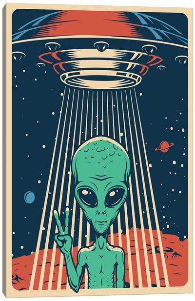 Outer Space Series V Canvas Art Print - UFO Art