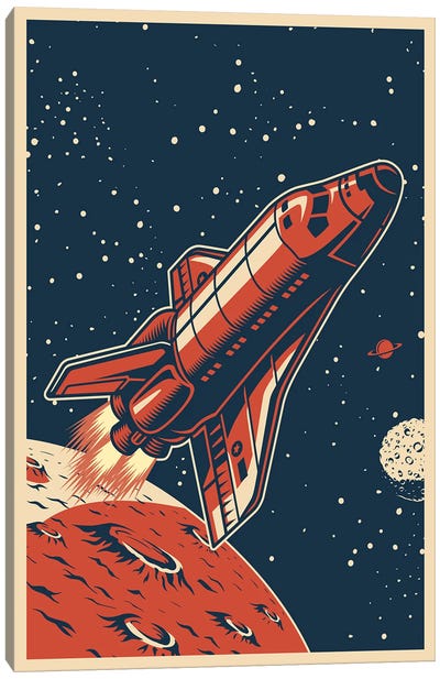 Outer Space Series VI Canvas Art Print - Space Shuttle Art