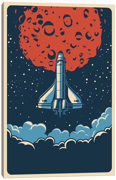 Outer Space Series XV Canvas Art Print - Space Shuttle Art