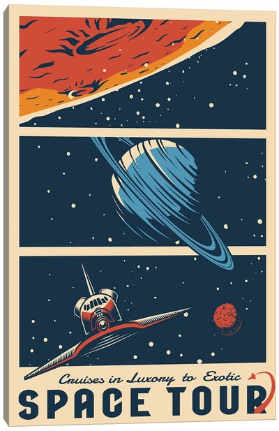Outer Space Series XVIII Canvas Art Print - Space Shuttle Art