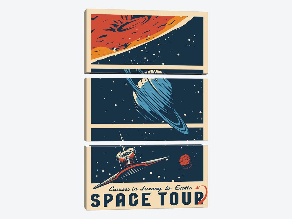 Outer Space Series XVIII by Jay Stanley 3-piece Canvas Art Print