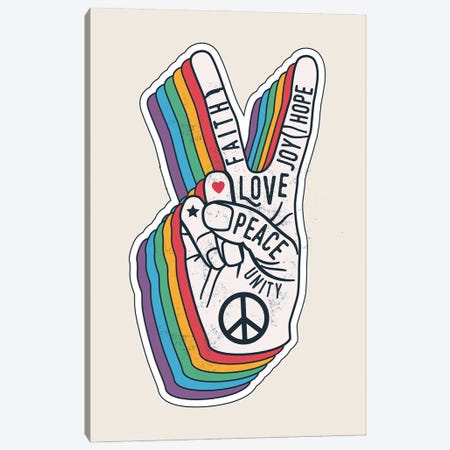Peace And Love Canvas Print #STY392} by Jay Stanley Art Print