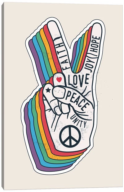 Peace And Love Canvas Art Print - Peace Sign Art