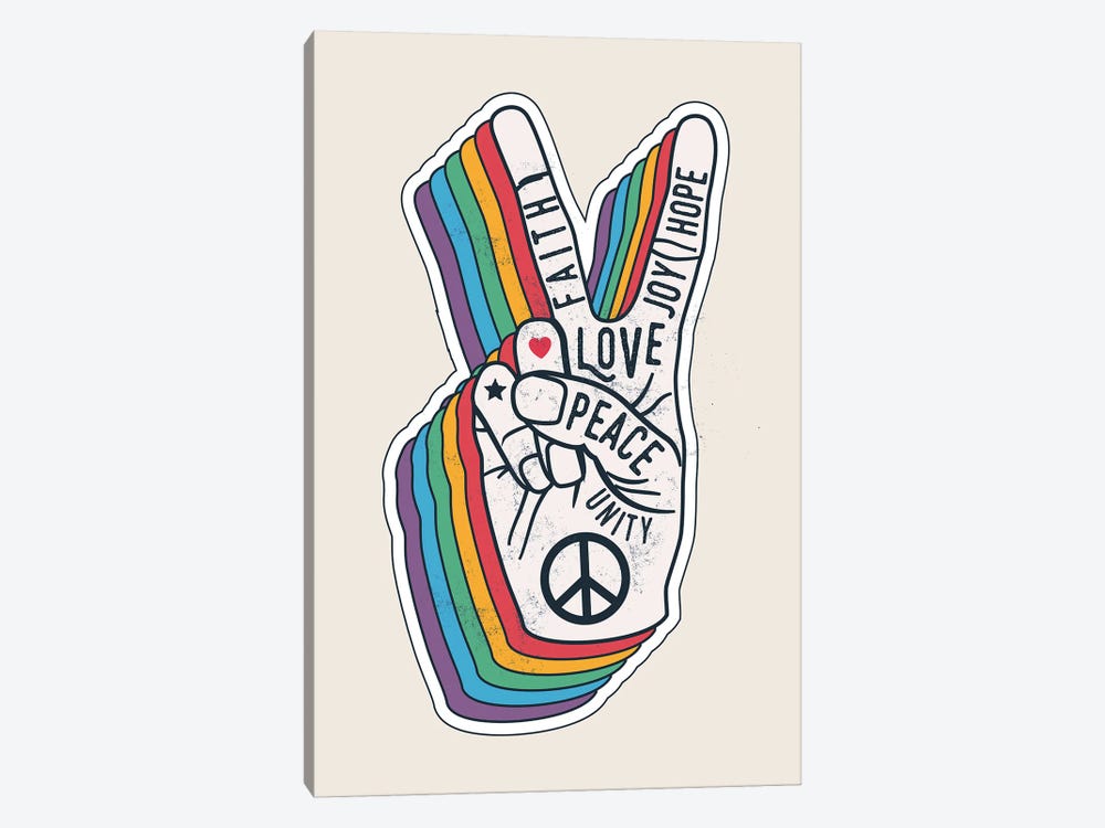 Peace And Love by Jay Stanley 1-piece Canvas Art Print