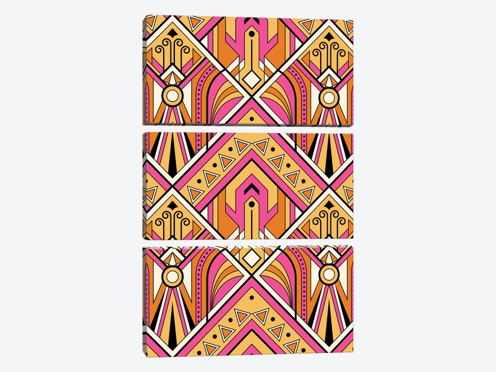 Pink Patterns by Jay Stanley 3-piece Canvas Artwork