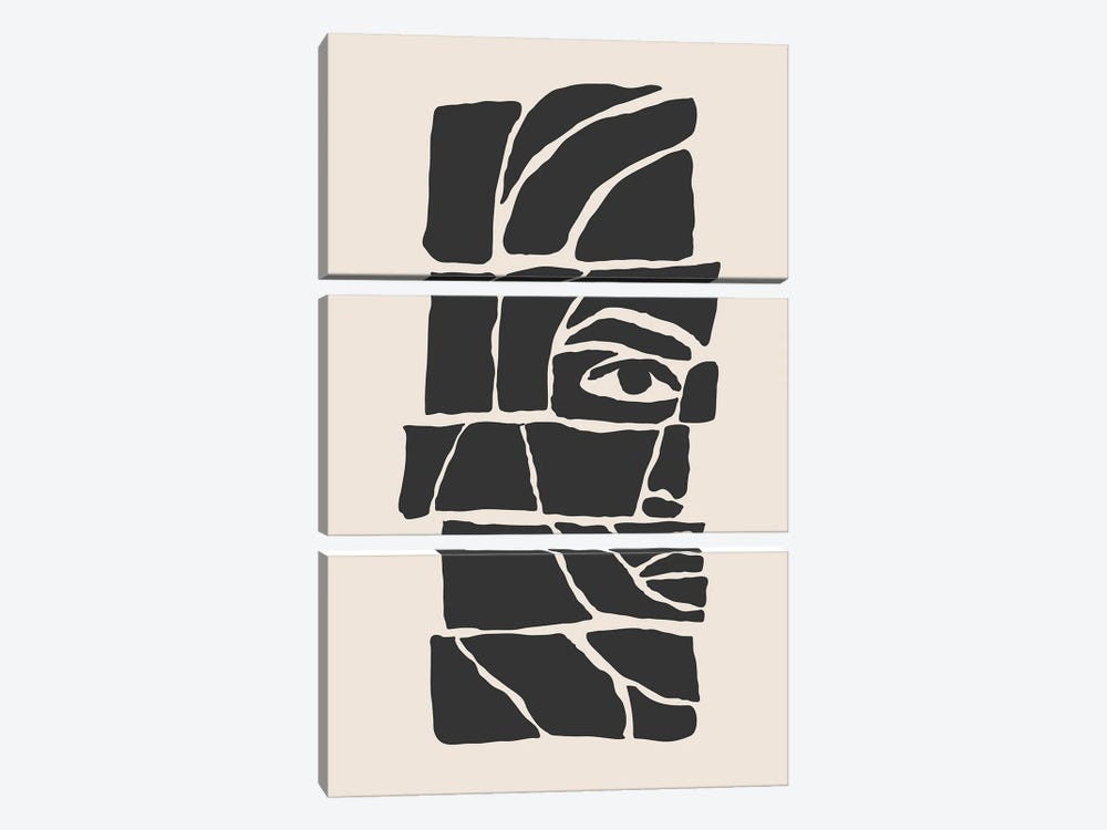 Abstract Faces Set III by Jay Stanley 3-piece Canvas Art Print