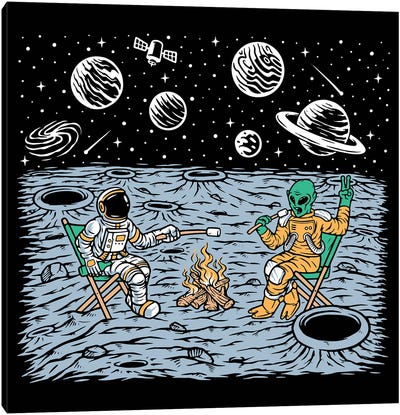 Space Camp Vibes Canvas Art Print - Alien Art