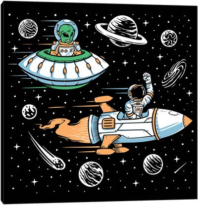 Space Rage Canvas Art Print - Space Shuttle Art