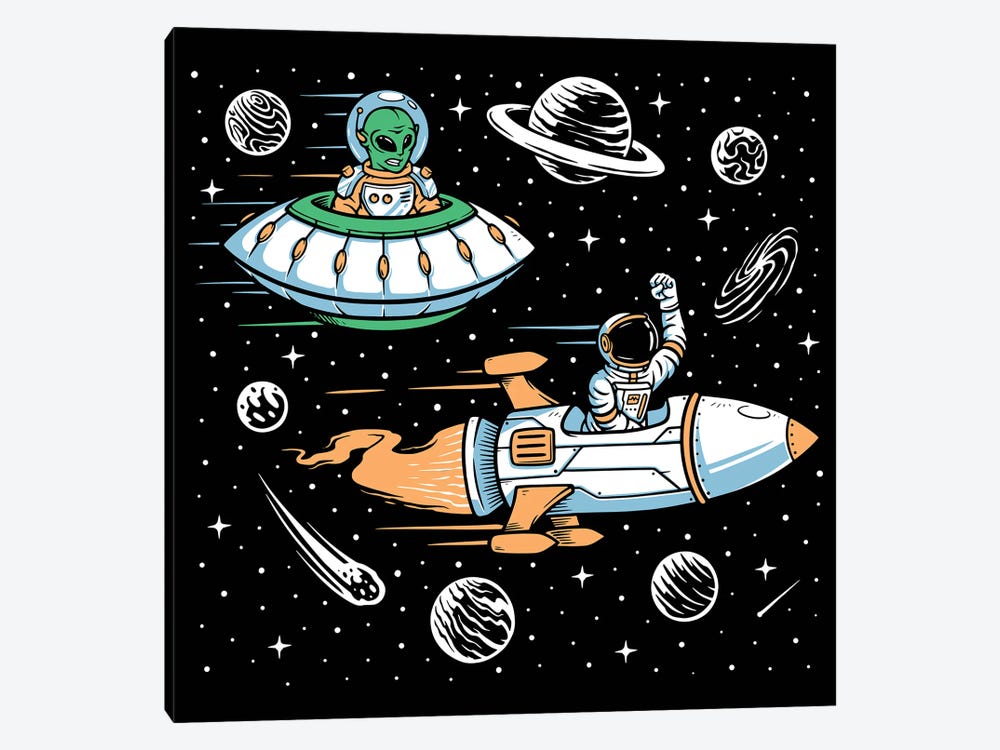 Space Rage by Jay Stanley 1-piece Canvas Wall Art