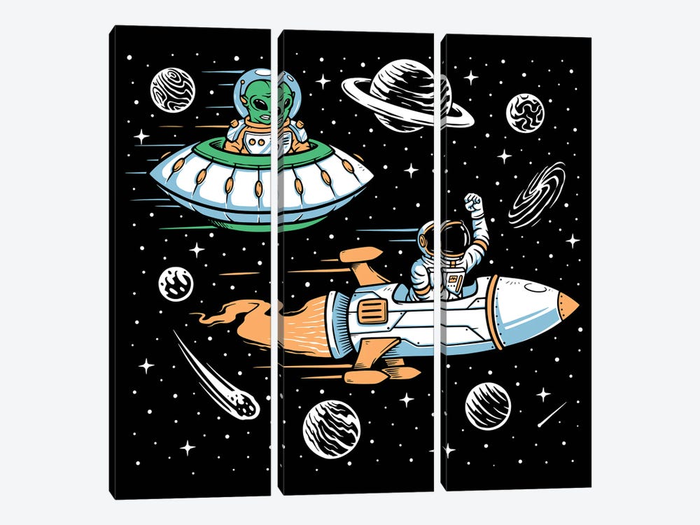 Space Rage by Jay Stanley 3-piece Canvas Artwork