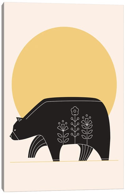 Sunny Day Bear Canvas Art Print - Folksy Fauna